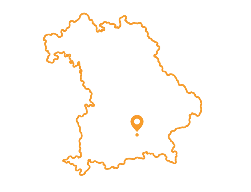 Umriss des Freistaats Bayern